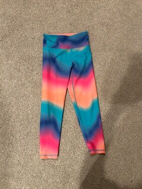 Old Navy Coral and Teal Ombre Active Leggings
